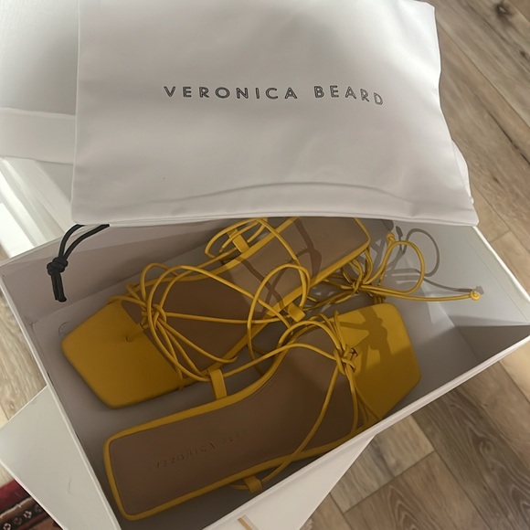 Veronica Beard, foley ankle tie sandal, yellow (pineapple color) - Picture 7 of 7